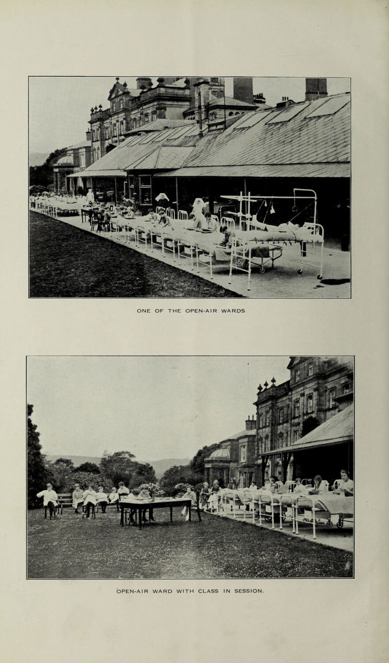 ONE OF THE OPEN-AIR WARDS OPEN-AIR WARD WITH CLASS IN SESSION.