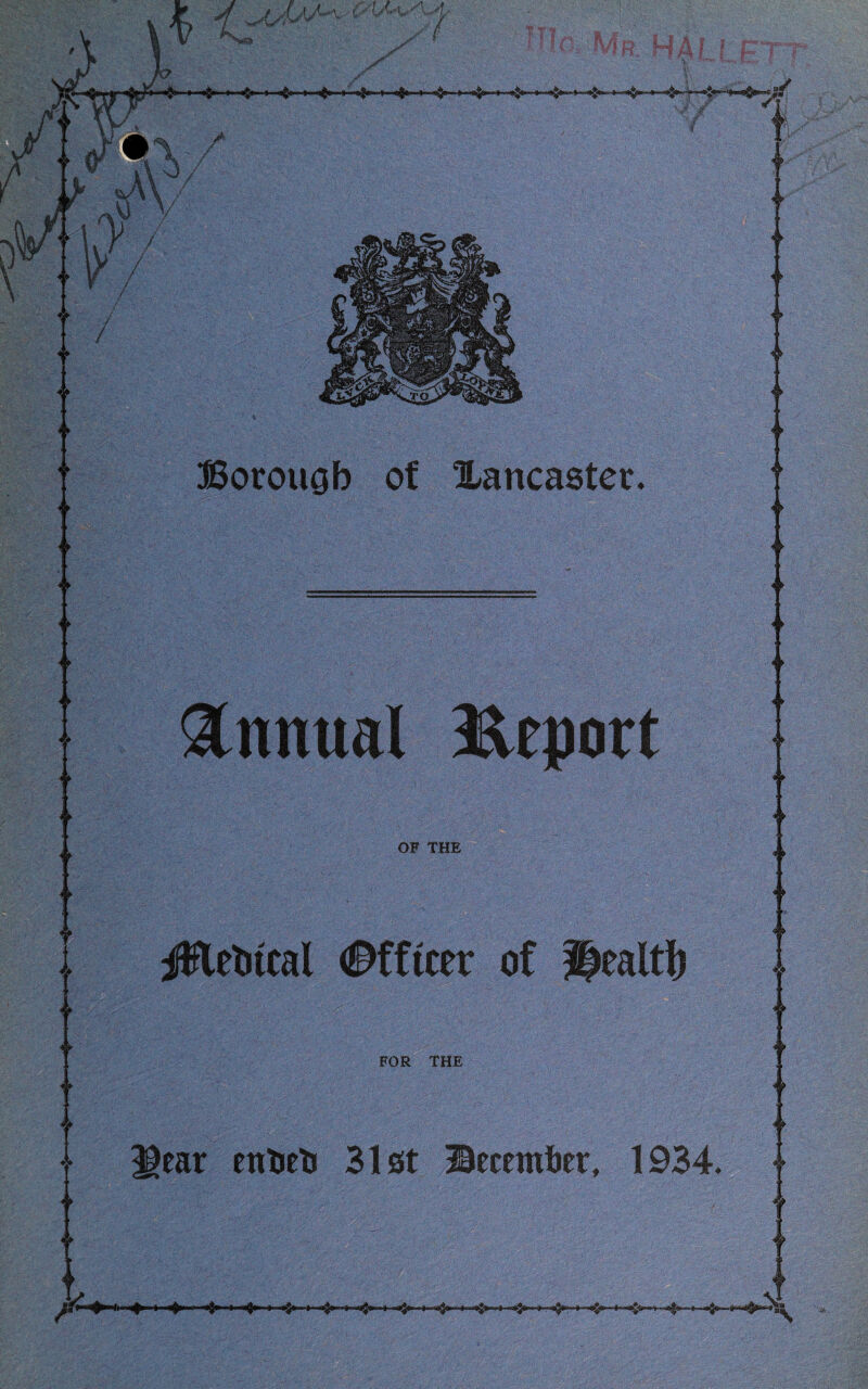 a, t A Borough of ^Lancaster. &tmual Report OF THE JSletucal ©fftcer of Health FOR THE l>ear enUeti 31st ©ecemfcer, 1934.