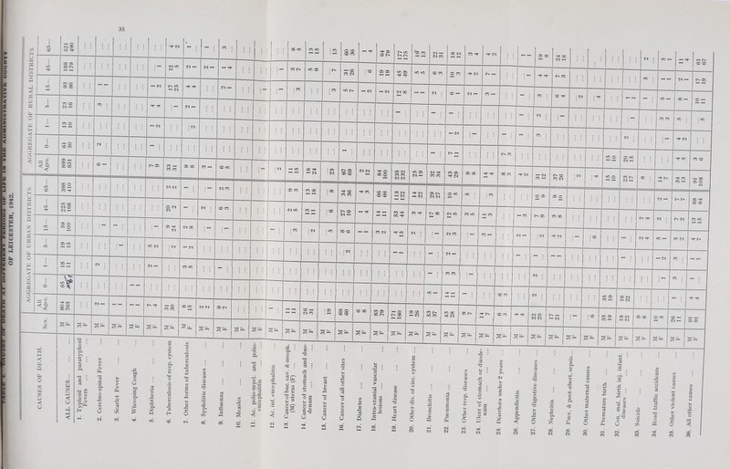 AGGREGATE OF URBAN DISTRICTS. AGGREGATE OF RURAL DISTRICTS. ». Nephritis
