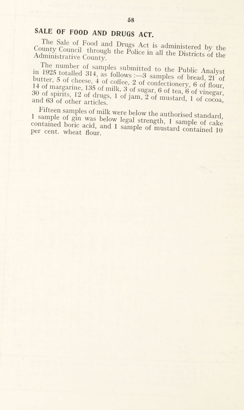 SALE OF FOOD AND DRUGS ACT I, f' 0 Cleese> 4 of coffee, 2 of confectionery 6 of flour 30 °off Sasn!2' jamTof6 * ¥ ¥ f ^ and 63 of other articled ' ' 2 f mustard' 1 of cocoa, srsr isasi- ■ is