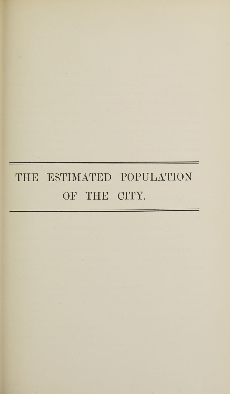 THE ESTIMATED POPULATION OF THE CITY.