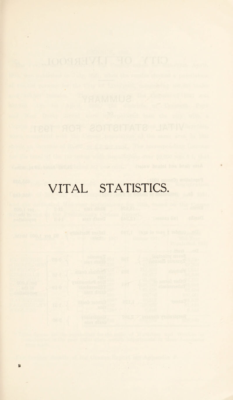 VITAL STATISTICS.