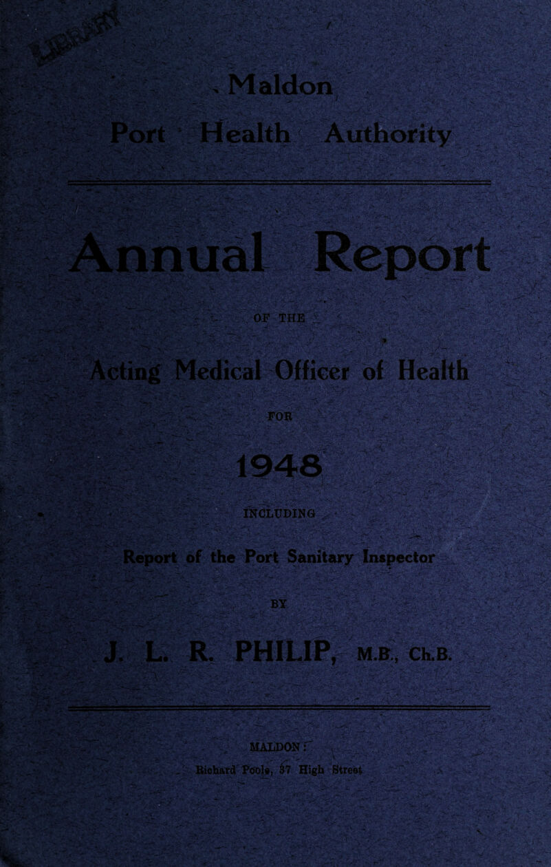 ' T*' •** - i* V- V >•• •.:, ■ ••• --- a • V • . V.. / . . > ' • •: v. -s * \ .- , ■■.)■:■. ■ ( ~ . - • ■ -■rr-M!< ..... - V‘. . • V'. . :'5 ■ ■, . «V ••■*•. - »Vi-- / ‘* v>\ > „ . • ' v- '• ■ ’ . - ‘ • /. I . U j. • •' : ■•‘-vA--.. .AA. (V . > ■ - ».<,!. *: . /; • • -Vs. ••• ■;'< fiH- •7B. ;vM.:v . - - V '' . iC- ;v ri-? i • ■ ’• . - . . ••■■ • * • «■ ■ ' f >.< ~jC er >Vf ■*, r.v^.' ■ . gj|«?3f5»fc * r -• '*» ' .‘tT 4 3Jvf' '■ --C? -• v*:. ■ .. _. 'I V- =^:::^:-^-v. X '^.>V - -. ■ h i 1 ' , . ^ .-r >V v * y^-L '•** • v- -f\.  v“;: J|: - ^ . v — ' • * V * —> - ■ '**v- • \ \ ■ \ ' .  • . . ' • **7% • • i •' - . .. vn’:‘ '■* ■ \!- .', . _;V j ■ ' •.*'*' . ». ^i, ‘ ' , . - * '•* Report of the Port Sanitary Inspector ■•: i- ■ -■ ‘ : 5 t.-**- C' ’:-: W#£- s ;<v’. 1 > f-;- . BY ' .V^V ;  ’ / . V,h.ts. ^ . ' v:;.-I.rt ■ ■ ^-'-4■- ~ —~ I iK .I ■ •■:. A- ' ' '• i t ■:**?*. • Richard Pool«, 37 High Street ti: *' y ’ ’•' -t>s; A'?/..