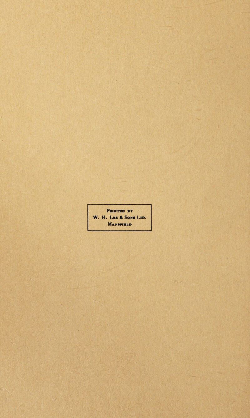 Primtbd ar W. H. Lac A Son* Ltd. Mansfield