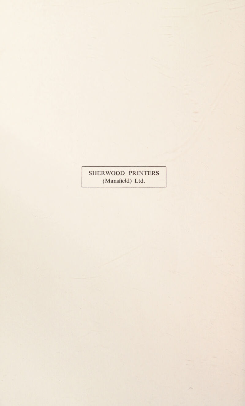 SHERWOOD PRINTERS (Mansfield) Ltd.