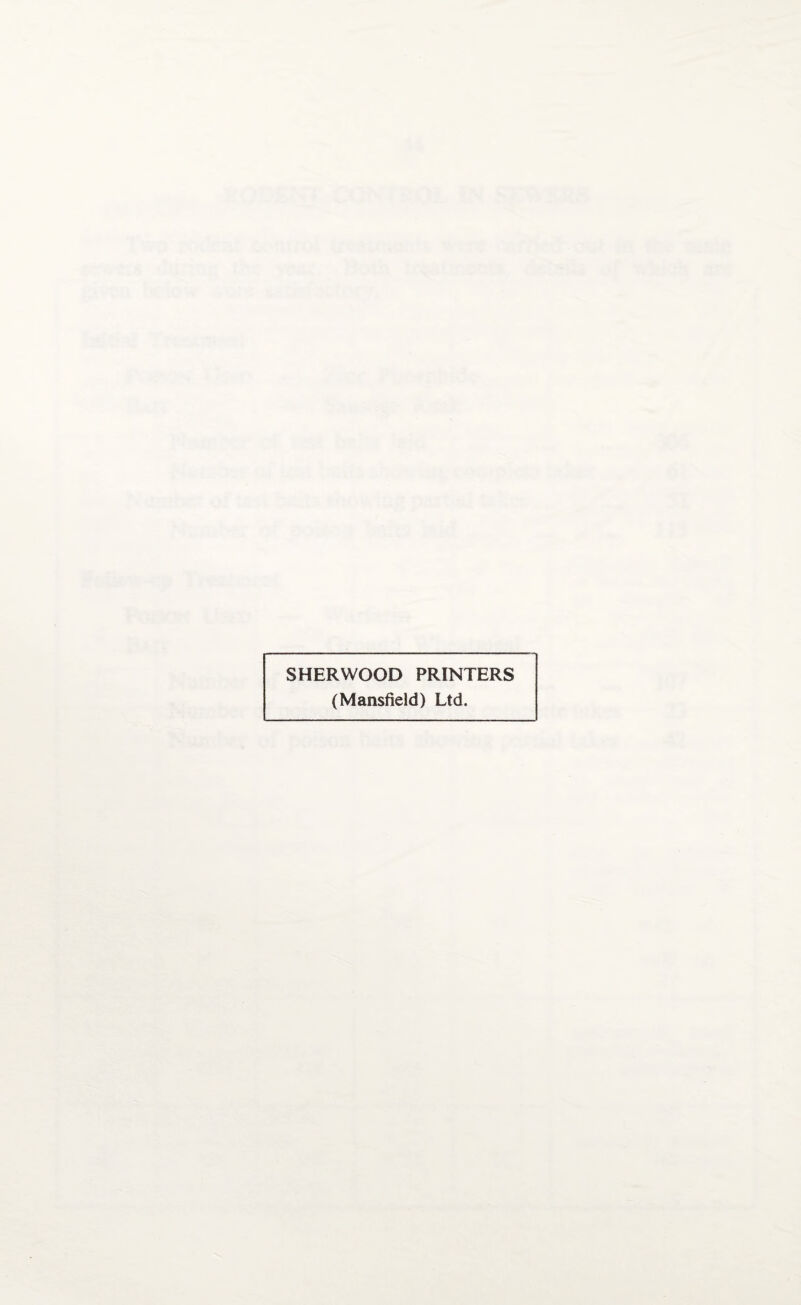 SHERWOOD PRINTERS (Mansfield) Ltd.