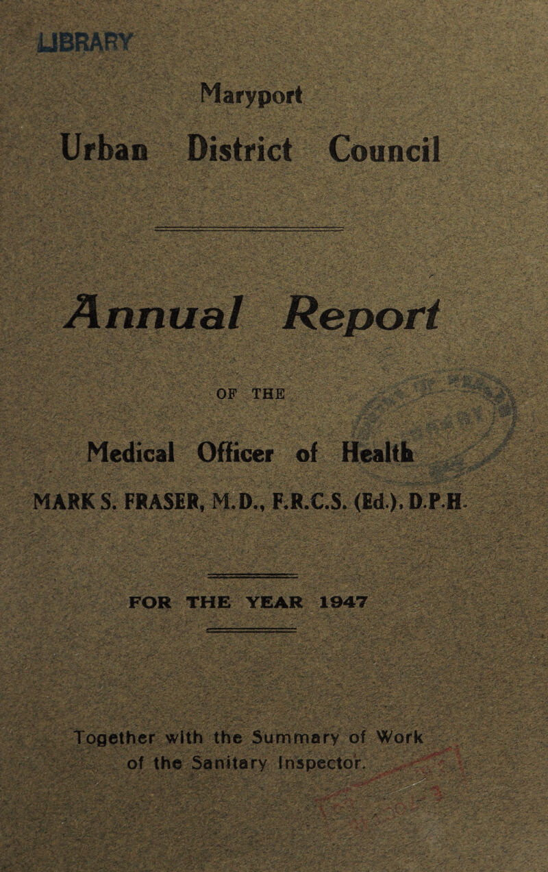 MARK S. FRASER, M.D., F.RC.S. (Ed ) '■ FOR 1 Pf& ■c