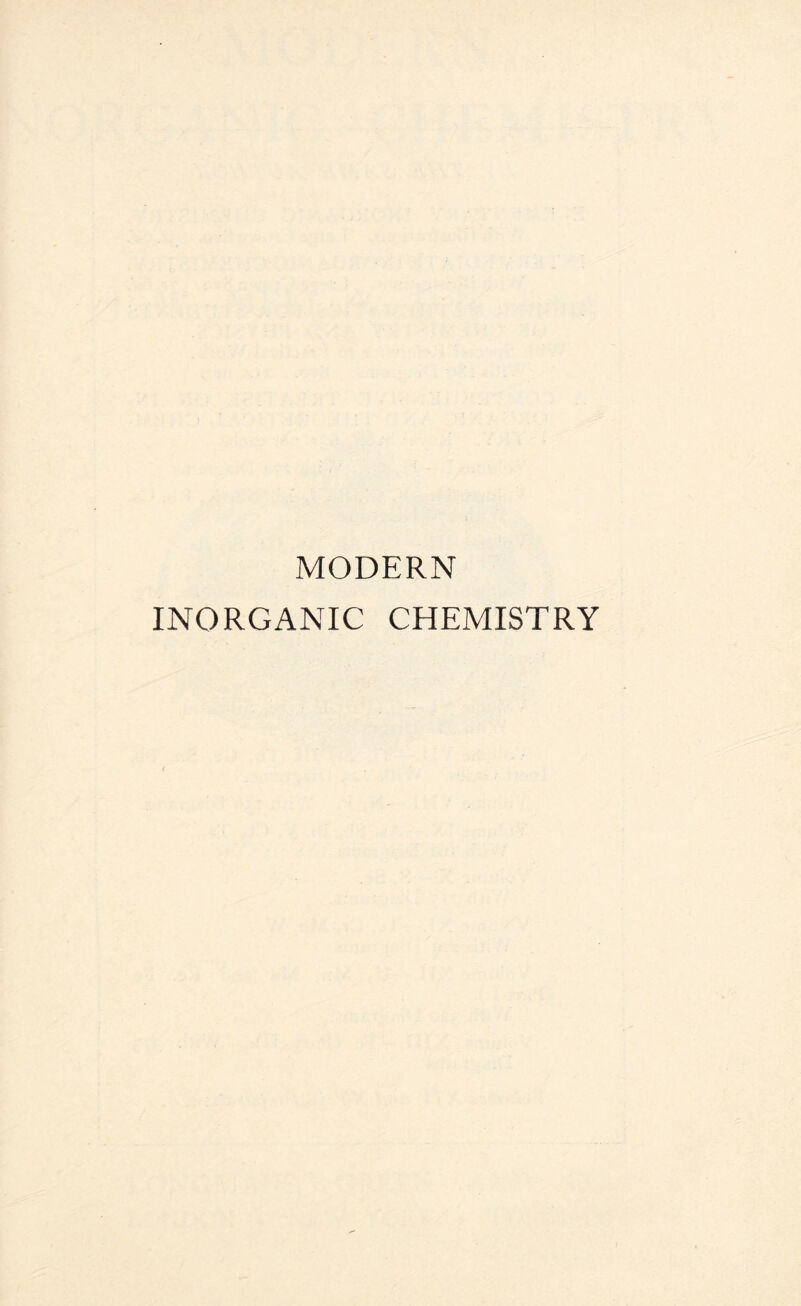 MODERN INORGANIC CHEMISTRY