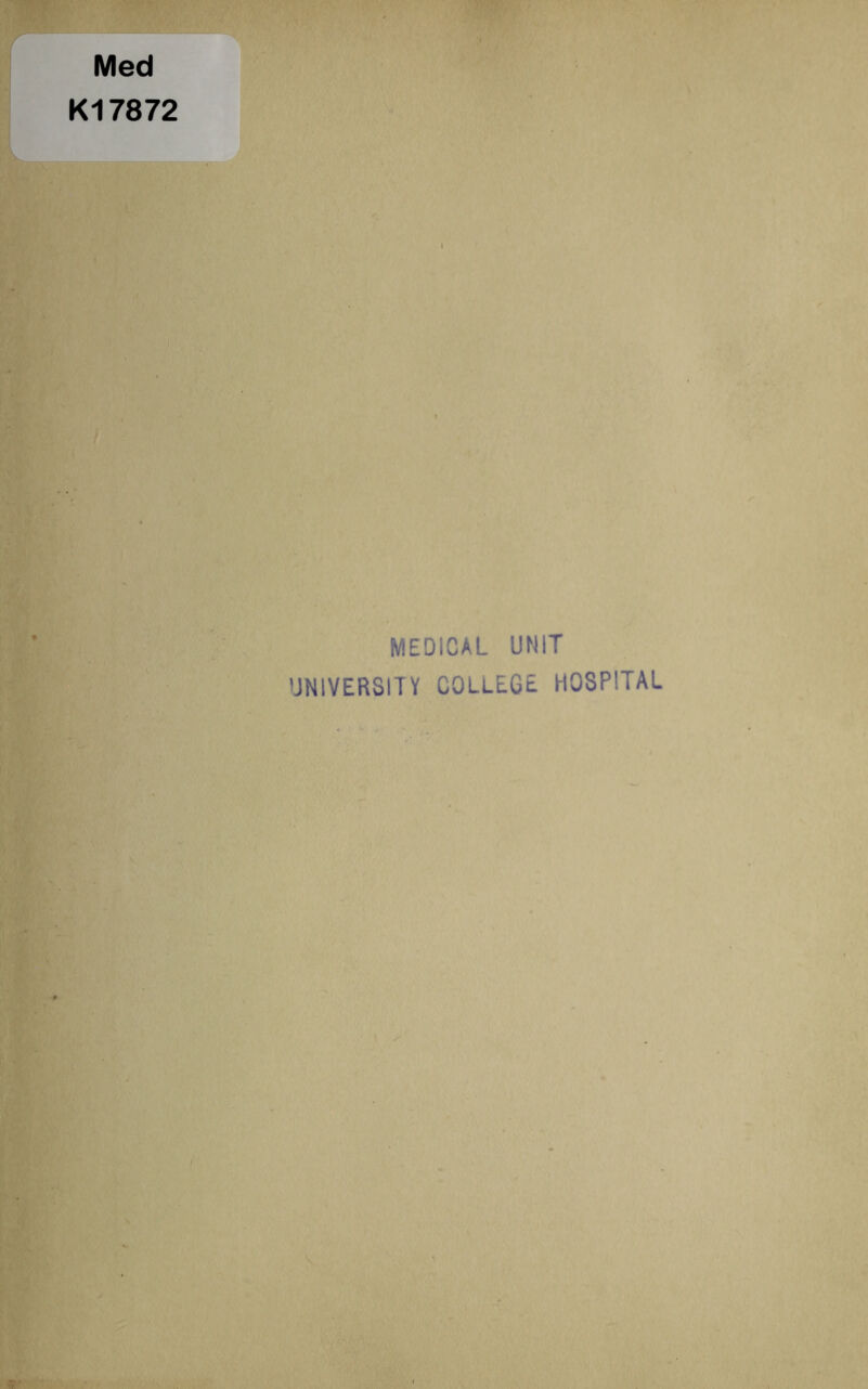 MEDICAL UNIT UNIVERSITY COLLEGE HOSPITAL