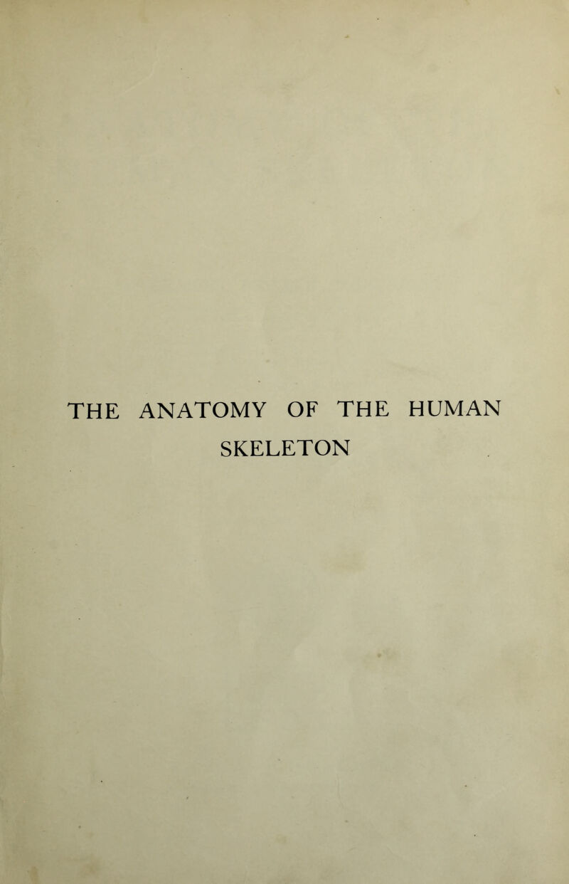 THE ANATOMY OF THE HUMAN SKELETON