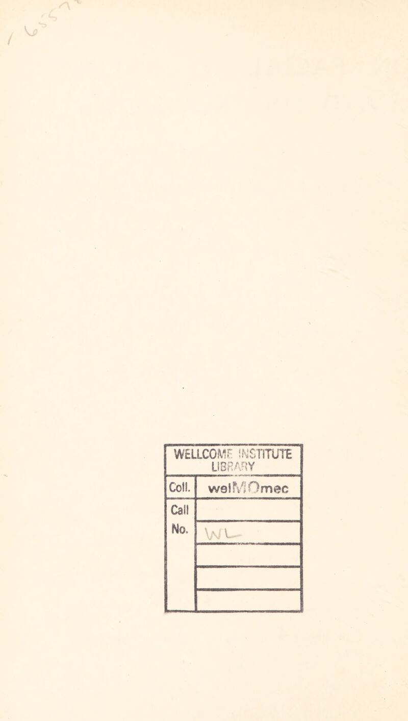 WELLCOME INSTITUTE LIBRARY Coll. welWOmec Call No. r - - if | ! W'—