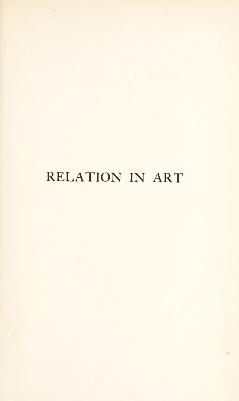 RELATION IN ART