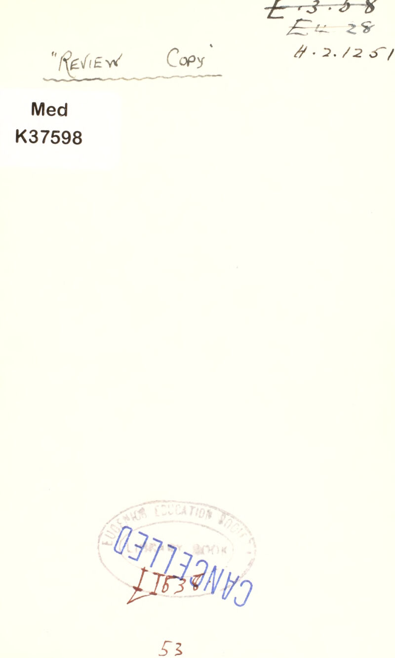 Med K37598 ?. /2 6~/ \0