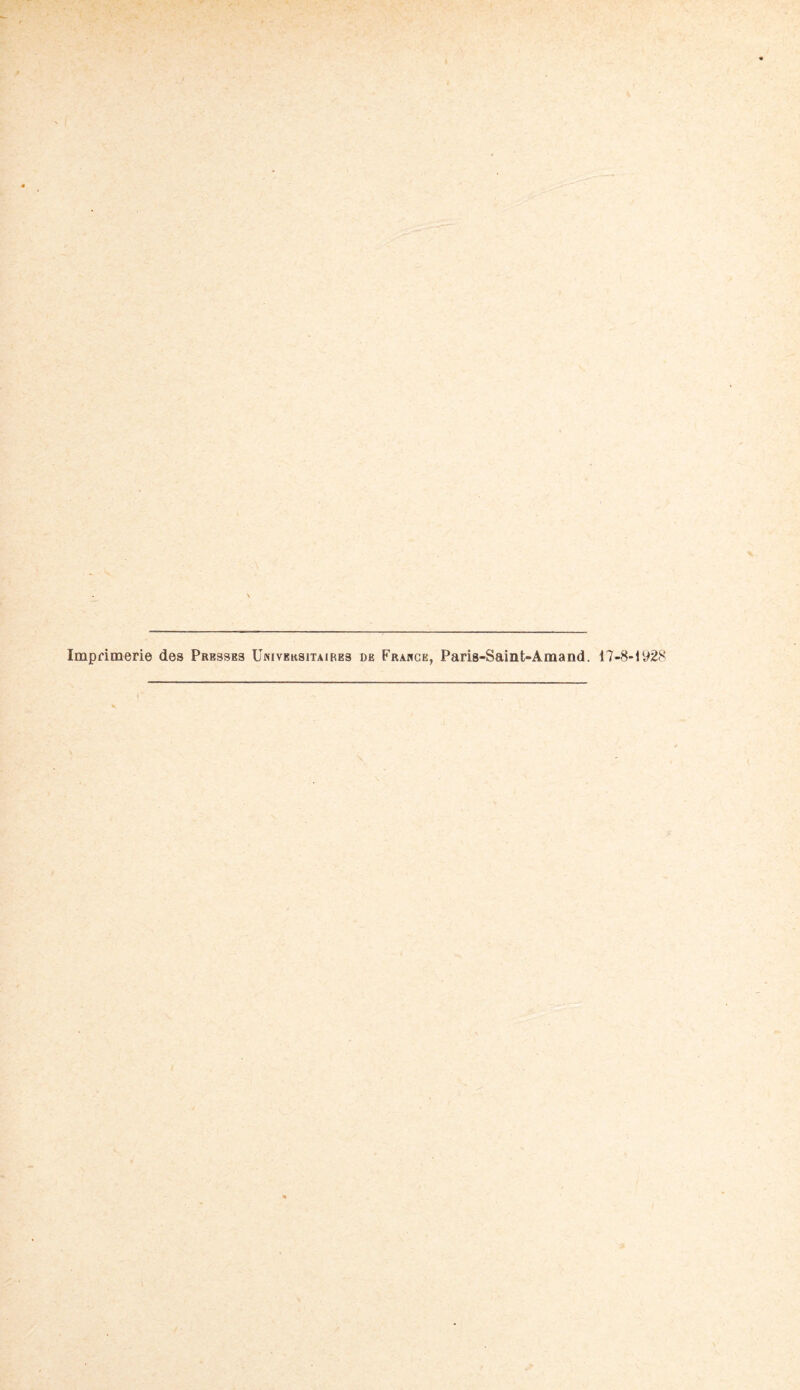 Imprimerie des Presses Universitaires de France, Paris-Saint-Amand. 17-8-1928