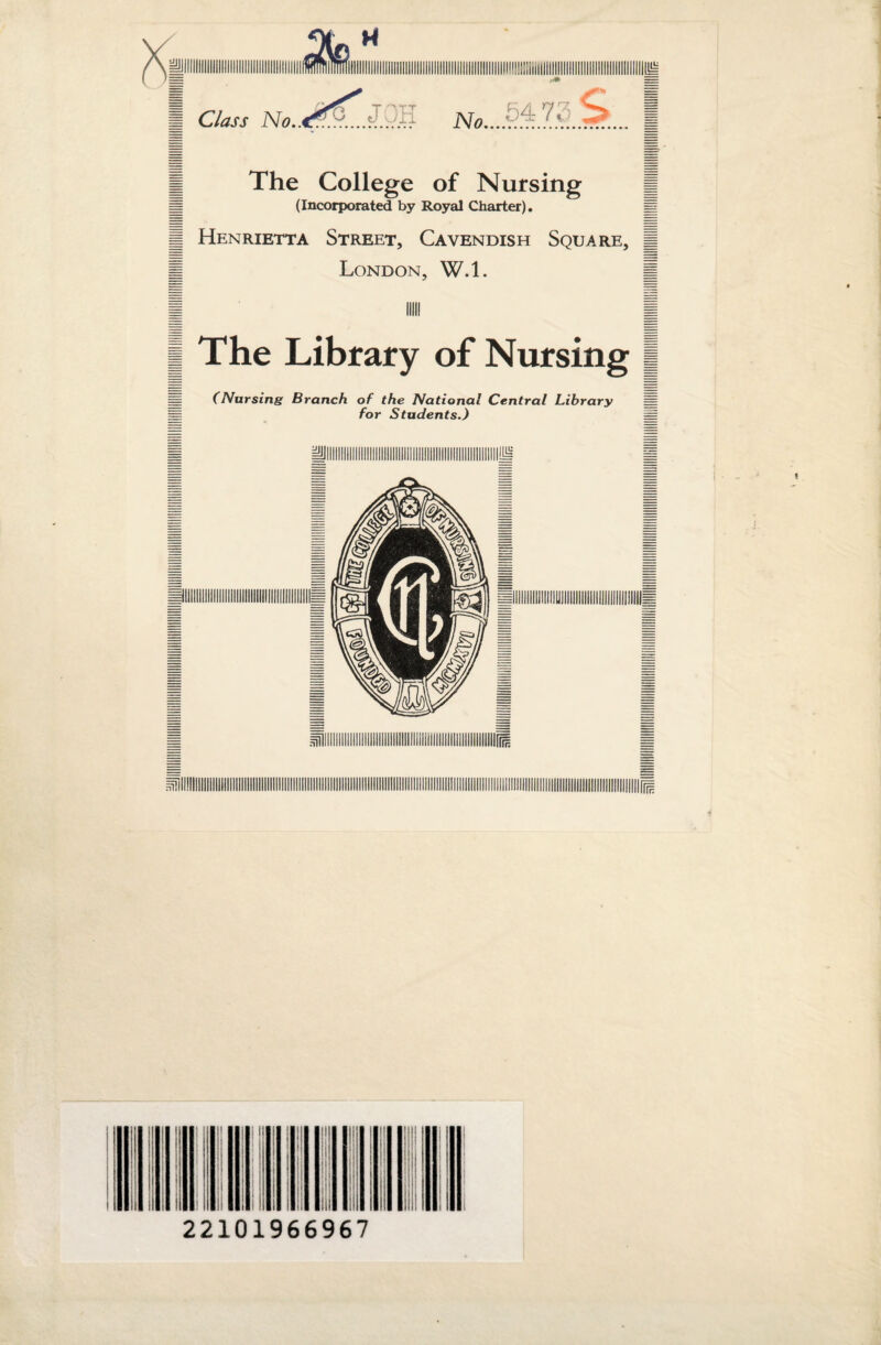 The College of Nursing (Incorporated by Royal Charter). g Henrietta Street, Cavendish Square, jj m London, W.l. g ■ mu ■ I The Library of Nursing j (Nursing Branch of the National Central Library for Students.) =