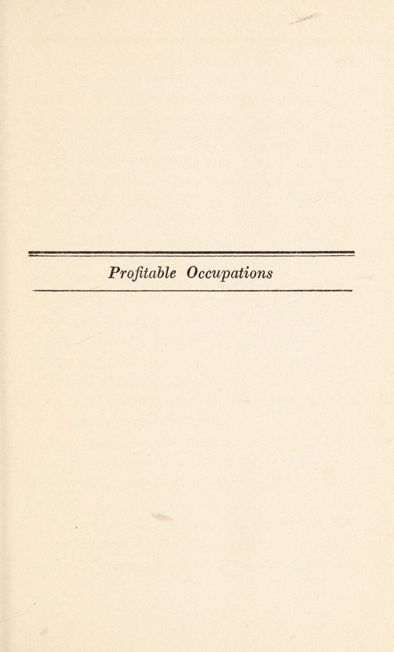 Profitable Occupations