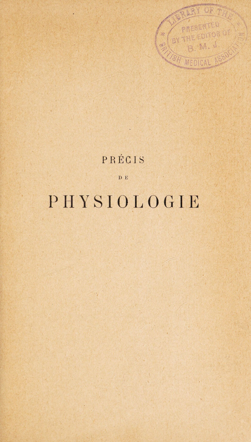 PRÉCIS D E PHYSIOLOGIE