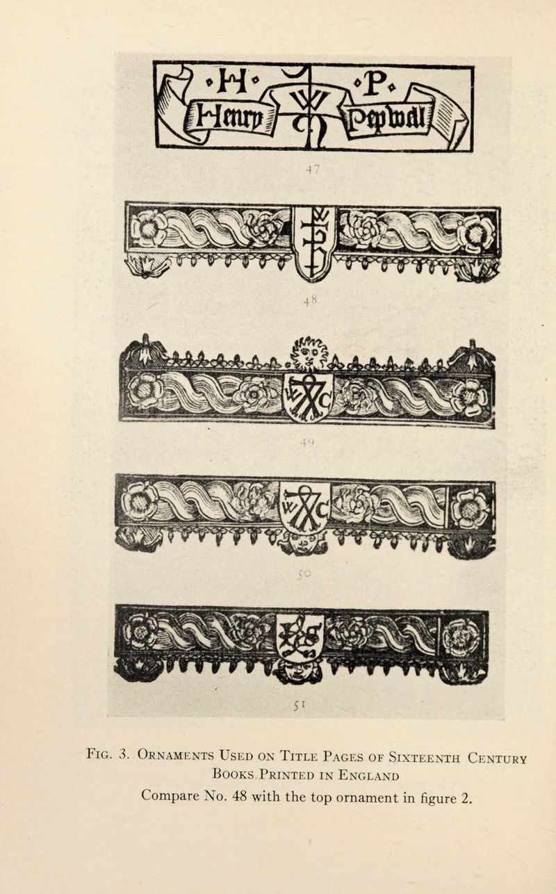 5' Fig. 3. Ornaments Used on Title Pages of Sixteenth Century Books Printed in England Compare No. 48 with the top ornament in figure 2.