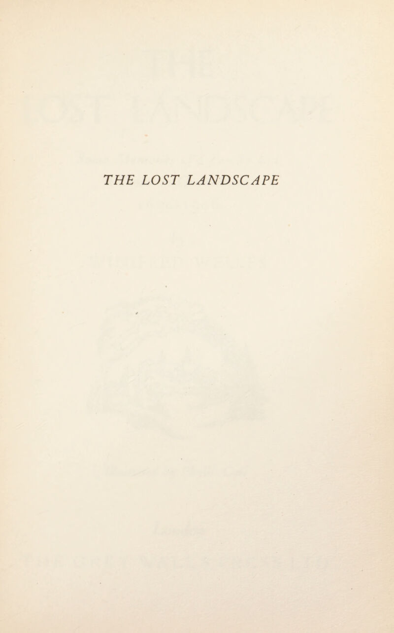 THE LOST LANDSCAPE