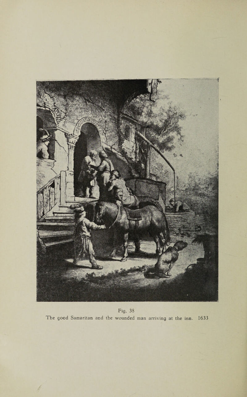 The good Samaritan and the wounded man arriving at the inn. 1633