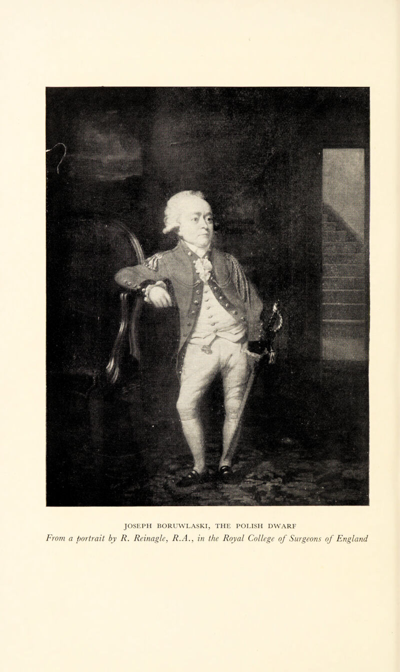 JOSEPH BORUWLASKI, THE POLISH DWARF From a portrait by R. Reinagle, R.A., in the Royal College of Surgeons of England