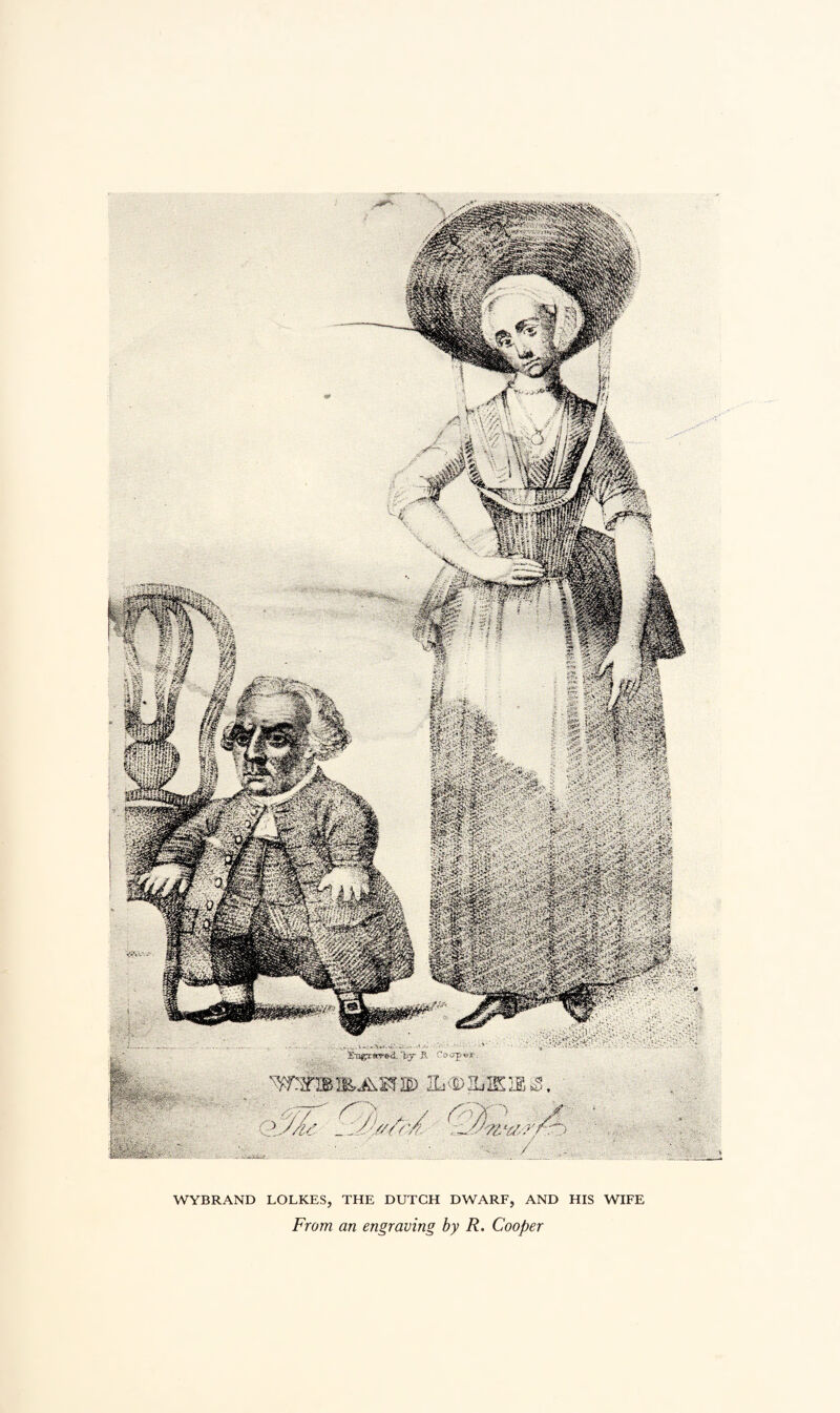 WYBRAND LOLKES, THE DUTCH DWARF, AND HIS WIFE From an engraving by R. Cooper