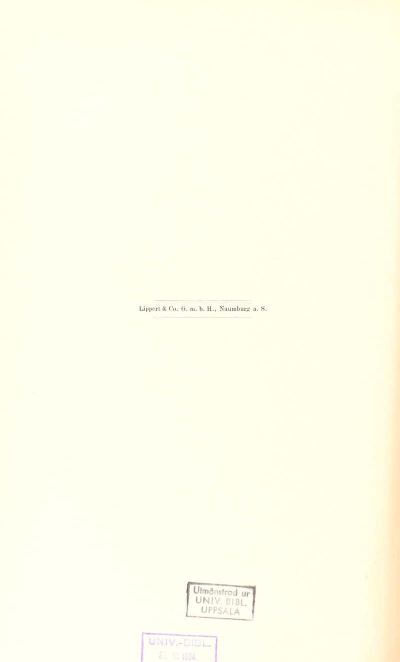 Läppert & Co. G. m. b. H., Naumburg a. S. Ufmönsfrad ur I UNIV. DI3L UPPSALA '