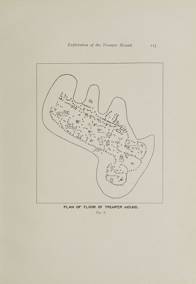 PLAN OF FLOOR OF TREMPER MOUND Fig. 3.