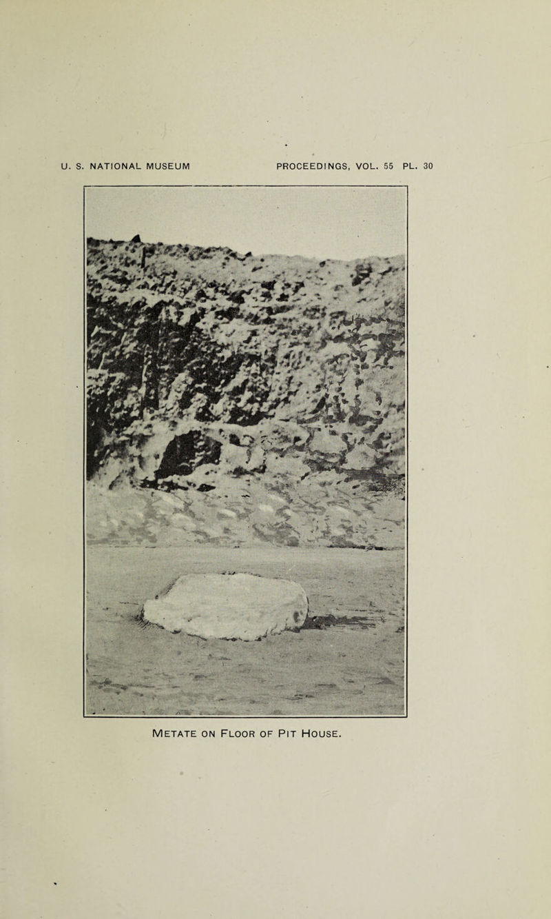 Metate on Floor of Pit House