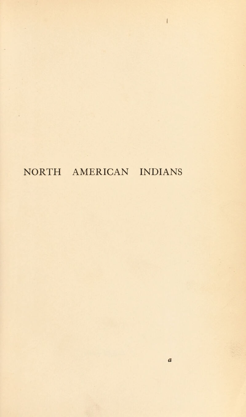 NORTH AMERICAN INDIANS a