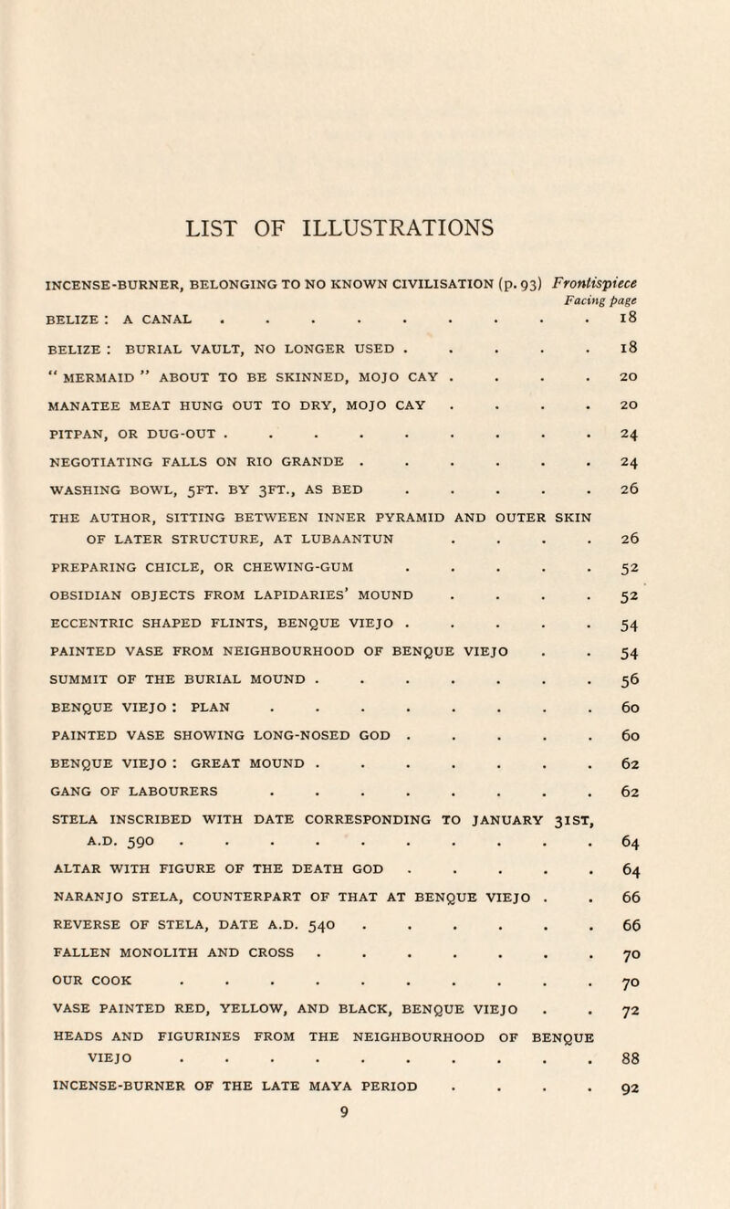 INCENSE-BURNER, BELONGING TO NO KNOWN CIVILISATION (p. 93) Frontispiece Facing page BELIZE : A CANAL ......... l8 18 20 20 24 24 26 AND OUTER SKIN BELIZE : BURIAL VAULT, NO LONGER USED . “ MERMAID ’’ ABOUT TO BE SKINNED, MOJO CAY MANATEE MEAT HUNG OUT TO DRY, MOJO CAY PITPAN, OR DUG-OUT ..... NEGOTIATING FALLS ON RIO GRANDE . WASHING BOWL, 5FT. BY 3FT., AS BED THE AUTHOR, SITTING BETWEEN INNER PYRAMID OF LATER STRUCTURE, AT LUBAANTUN PREPARING CHICLE, OR CHEWING-GUM OBSIDIAN OBJECTS FROM LAPIDARIES* MOUND ECCENTRIC SHAPED FLINTS, BENQUE VIEJO . PAINTED VASE FROM NEIGHBOURHOOD OF BENQUE VIEJO SUMMIT OF THE BURIAL MOUND . BENQUE VIEJO : PLAN .... PAINTED VASE SHOWING LONG-NOSED GOD . BENQUE VIEJO I GREAT MOUND . GANG OF LABOURERS .... STELA INSCRIBED WITH DATE CORRESPONDING TO JANUARY 31 ST A.D. 59O ...... ALTAR WITH FIGURE OF THE DEATH GOD NARANJO STELA, COUNTERPART OF THAT AT BENQUE VIEJO REVERSE OF STELA, DATE A.D. 54O FALLEN MONOLITH AND CROSS OUR COOK ...... VASE PAINTED RED, YELLOW, AND BLACK, BENQUE VIEJO HEADS AND FIGURINES FROM THE NEIGHBOURHOOD OF BENQUE VIEJO ...... INCENSE-BURNER OF THE LATE MAYA PERIOD 26 52 52 54 54 56 60 60 62 62 64 64 66 66 70 70 72 88 92
