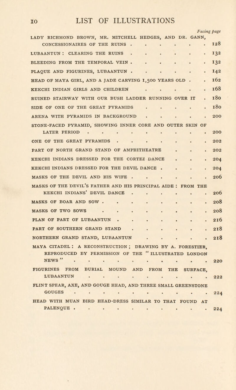 Facing page LADY RICHMOND BROWN, MR. MITCHELL HEDGES, AND DR. GANN, CONCESSIONAIRES OF THE RUINS ...... LUBAANTUN : CLEARING THE RUINS ...... BLEEDING FROM THE TEMPORAL VEIN ...... PLAQUE AND FIGURINES, LUBAANTUN ...... HEAD OF MAYA GIRL, AND A JADE CARVING 1,500 YEARS OLD . KEKCHI INDIAN GIRLS AND CHILDREN ..... RUINED STAIRWAY WITH OUR BUSH LADDER RUNNING OVER IT SIDE OF ONE OF THE GREAT PYRAMIDS ..... ARENA WITH PYRAMIDS IN BACKGROUND ..... STONE-FACED PYRAMID, SHOWING INNER CORE AND OUTER SKIN OF LATER PERIOD ......... ONE OF THE GREAT PYRAMIDS ....... PART OF NORTH GRAND STAND OF AMPHITHEATRE KEKCHI INDIANS DRESSED FOR THE CORTEZ DANCE KEKCHI INDIANS DRESSED FOR THE DEVIL DANCE .... MASKS OF THE DEVIL AND HIS WIFE ...... MASKS OF THE DEVIL’S FATHER AND HIS PRINCIPAL AIDE : FROM THE KEKCHI INDIANS’ DEVIL DANCE ...... MASKS OF BOAR AND SOW ........ MASKS OF TWO SOWS ........ PLAN OF PART OF LUBAANTUN ....... PART OF SOUTHERN GRAND STAND ...... NORTHERN GRAND STAND, LUBAANTUN ..... MAYA CITADEL A RECONSTRUCTION ; DRAWING BY A. FORESTIER, REPRODUCED BY PERMISSION OF THE “ ILLUSTRATED LONDON NEWS FIGURINES FROM BURIAL MOUND AND FROM THE SURFACE, LUBAANTUN ......... FLINT SPEAR, AXE, AND GOUGE HEAD, AND THREE SMALL GREENSTONE GOUGES .......... HEAD WITH MUAN BIRD HEAD-DRESS SIMILAR TO THAT FOUND AT 128 132 132 I42 162 168 l80 l80 200 200 202 202 204 204 206 206 208 208 216 218 2l8 220 222 224 PALENQUE 224