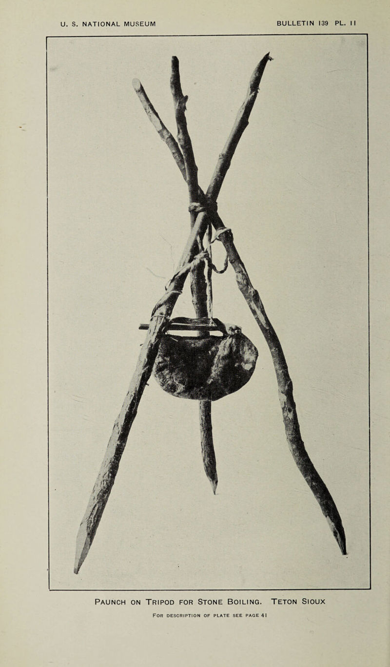 Paunch on Tripod for Stone Boiling. Teton Sioux