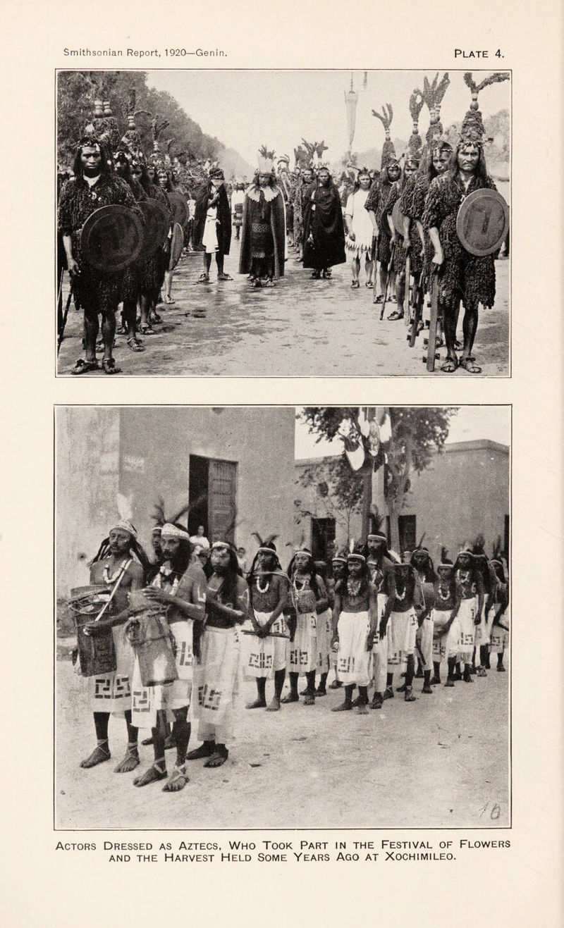 Actors Dressed as Aztecs, Who Took Part in the Festival of Flowers and the Harvest Held Some Years Ago at Xochimileo.