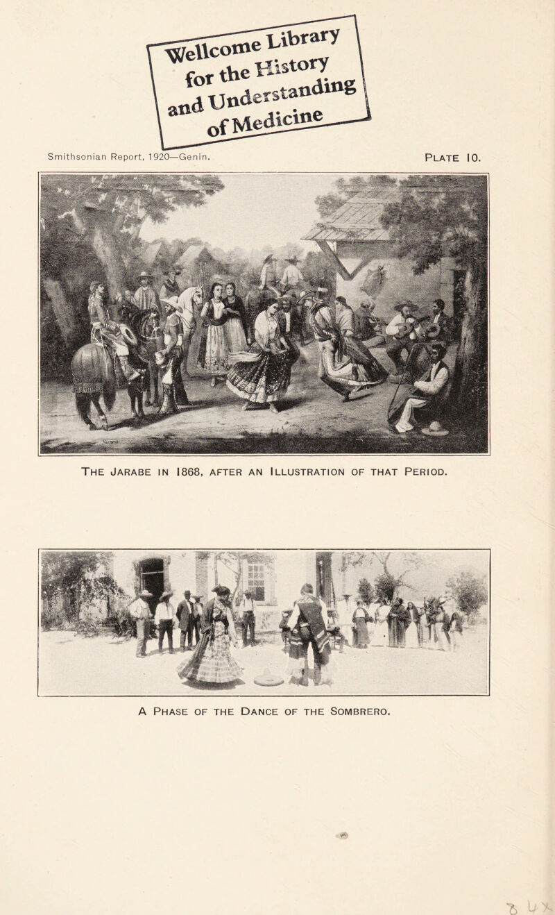 cf Smithsonian Report, 1920—Genin. Plate 10. The Jarabe in 1868, after an Illustration of that Period. A Phase of the Dance of the Sombrero