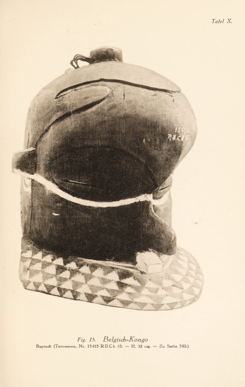 Fig. 15. E>elgisch=Kongo Bapindi (Tervueren, Nr. 15415 RUCb 85. — H. 32 crq. — Zu Seite 392.)