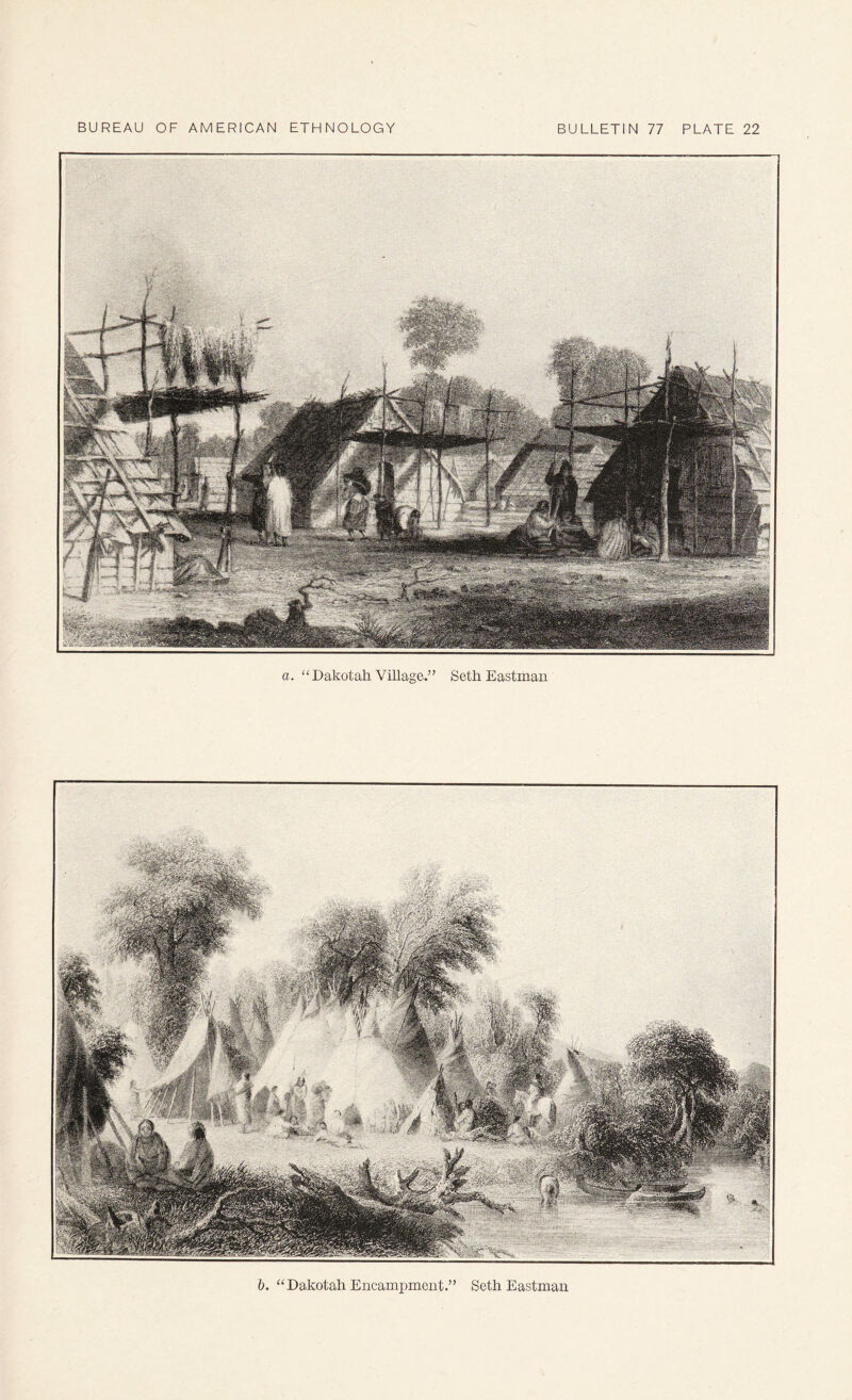 a. '^Dakotah Village.” Seth Eastman b. ^^Dakotah Encampment.” Seth Eastman