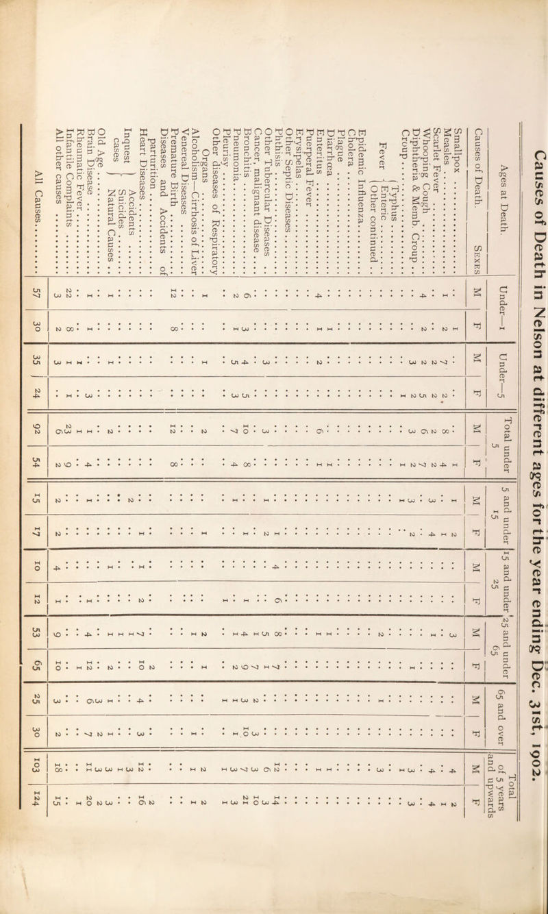 o p c in (t) w p nr. p o in D ft) Cfl X- P c/3 ?^tDO g'g.S^ a ^ > p O a h^. in o a HH “ in a fu < a i-i a a in in a Hr! P w - & OS ■-,-' in a p !z; CO > a a a « o ^ a a H-t a p > 02 o' S' O O tt' O a 2. O rj Cfl atffQ in a ^ WOO a a a rr a o a tr a a o 2 a o a a 2 H p a •1 p O p a in a in CL a in CL a a in p a CL > o o H- • CL a a C/3 d W CO a' ? rl P tr ^ ^ a in d h-* • < a >-! CO a p CO a CO w a CO V. o’ P o in •3 ^ P a ^ Id OQ o a a a w' W a p P 3 ’£. w o w w w !=^ ccd ^ a Cr a CO o w’ CT; a a ^ in a o a P CO d WO w S’ d 3aQ o 2 a a a 0) W a a 3 8 *^5. P o CO a P CO a in w a < a a Od^ ^ ^8 ^ a^^ a a- o a W o P a S' C/3 P W a Rpp a a P CO a o' CO o X 3 ^ o' O o O a •r) O p a CO a CO O i-t-, d a P CD W X w in > OQ a CO P d a P Ol U) o to UJ to to M • to (J3 to 00 • M 00 M (jj to to w d a CL a a (JO (JX to 4i- (jO M M tJl -P (JJ to (JO to to •<} • M • (JJ • (jJ (JX M to Crx to to • w d a Cl a <-t Cjx VO to (JX to • . • C?\(JJ M H • to • • M • to • to ■<t o (JJ ox U3 Ox to 00 to VO • -4L 00 • • • 4l 00 M to ^ to -P (J1 w H o a a CL a (JX to • • • • • to • • M • • • to CjJ • CjJ • M to to to • -P M to w Ln (Ji P a CL a a CL a • ••• • • 9 • 9 • • •••to* • ••• )h*m w to Ln (JX P a CL a CL a i-i (JX (JO ox (JX to (JX (jo O O (jJ to -Fh • • o • • -Fh • M M M ^ M to • H -P M (JX CX) • • • to • M . CjJ M • M • . ♦ M o • M to • to • • o to (JJ • • (O)(jo • • • • • • to • • to • (JJ • to vO ^ a M M M (jj to • • • M • . • M O <JJ • W to (JX P a ox ^ (JX c a Cl a i-i CO M (jJ (jJ M (jJ to • to M CjJ ^ (jJ C3x to (jJ • M CjJ • 4i. . 4i. a (JX • to • • M • a O to (JJ • • <Cx to to to a M (JJ a O (JJ -Fx- (jj • ^ M to w Ox (JX p a CL o < a W p a CL a Xi p ►t CL in H o rt- p Causes of Death in Nelson at different a^es for the year ending Dec. 31st, 1902.