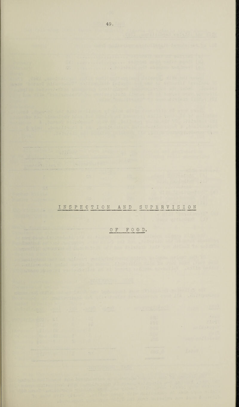 INSPECTION AND SUPERVISION OF FOOD,