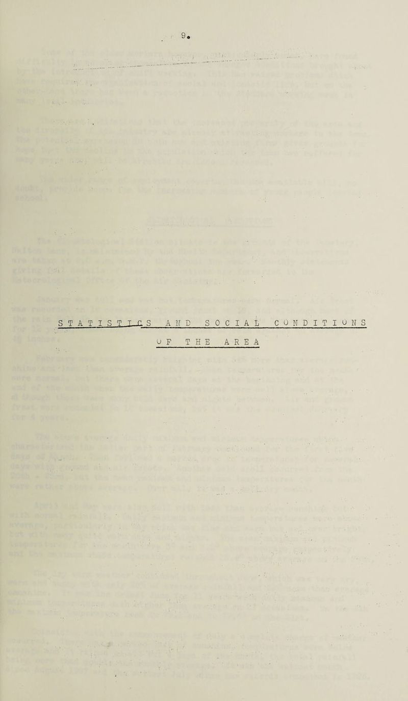 f ■ STATISTT-HS and social conditions of THE AREA
