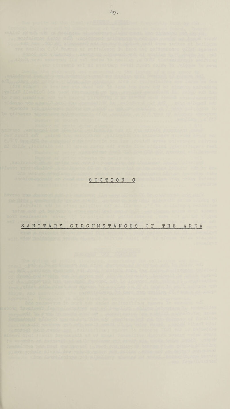 SECTION C SANITARY CIRCUMSTANCES OF THE AREA