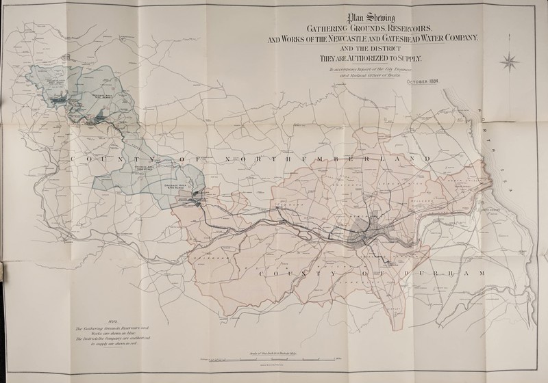 ■HIGH SHAW OmncASTLe HOSS iM'/C/f Uuiciti^ lough COCH ALA^ H/RKHAHls BurtLANO 7b afCO?/ipa/iyRtporP oft/i/' Ci7y l:npmret omahcs ROOL WEfTS COWSTANO I rSRAM miuTt HO- {I/k/ Mirliafb O/'/urr of J/m/Ri RORTHHEUCH CURAV COATS . STANNINl BRADFVRO OLD COLT CRAC \ <• RlHESTOHC ^inage|area INAGCAft^- >S Acres CRahumGtOi HlMHLEf HALL olaCh HCDDON WEST CRAHUHOTt <kUJMeTW lERWlCR RILL SwtMDUR/f ‘■^GUNRERTON 'holvweu.- \0UDLET COUJk WOOD ho 'EASt^ WELL HO. DIHH^leTOH aURRAOOR ■.OPEN iHmHomRtose MORLEY HilL 'T^MljORDHAl DALTON HILUNSWOtllH STATU IIDDLE BPUHTON •mSHAUeH EACHWIQK COSPORTM PAPH WOOLSIHe^ HALL •.HIGH Yrtoh 'fkEMTOH ' SQUARE Stqd mill Billhead SOUTH \OISSIHSTOH wmOOTH) \PENHY LOW BRUNTON ' FAWOOH CHIRTOH COXLODCE COLLIERY \NG BENTt \r fjORTHERN .swoir COILODGE HARLOW sournAf^ - cos^Rr/ ■,FALLOWF/£LD witcrestzr! WESTERN RESERVOIR( KEHTON ' HALTON fREAT SOLTTHERf RESERVOIR ’teoe*' fANOHOE NEWBURN PENH/ . RESi EAST UARROW _gOR TBAOl WYUAM PUMPING STATIOI tAM/HerOHr BRIOOE EHO MOHHTOR .HEXHAM '^BLA YOON EOWOBTH SWALVYEIL BENS! fsroCHSEe UPPER HEWORTH BARLOW :rv6ir CATfSNEA! itOIV FELL . \SrAriON WREHEH^ CRBAT usworth SUNDERLAND HIBBLESWORTH lYASw/wcroAi Note (i(P/N ti/u) Oron/ul% fese/voiY's' ofiy \V()/'k.s Eire .shewfi in bliM''. Di.sf/'irffie (b/npEUiy cur (Uifirrized d) su/)/)h' CUT dirwn ut red. 7 Miles- Ihflmip.s- a _ Andrew Reid.Lith Npw.-nsil.-