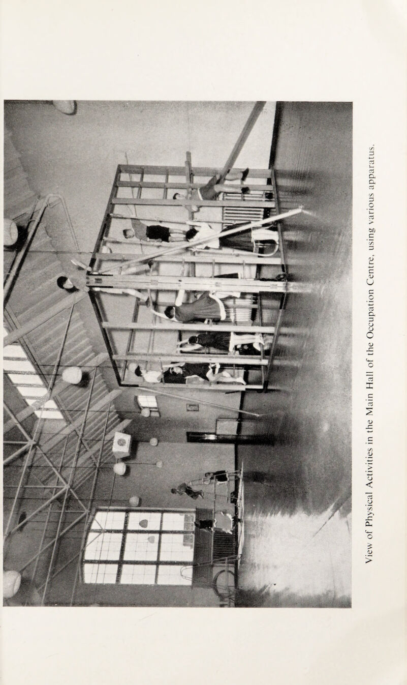 View of Physical Activities in the Main Hall of the Occupation Centre, using various apparatus.