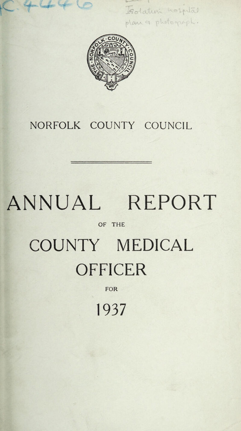 ANNUAL REPORT OF THE COUNTY MEDICAL OFFICER FOR 1937