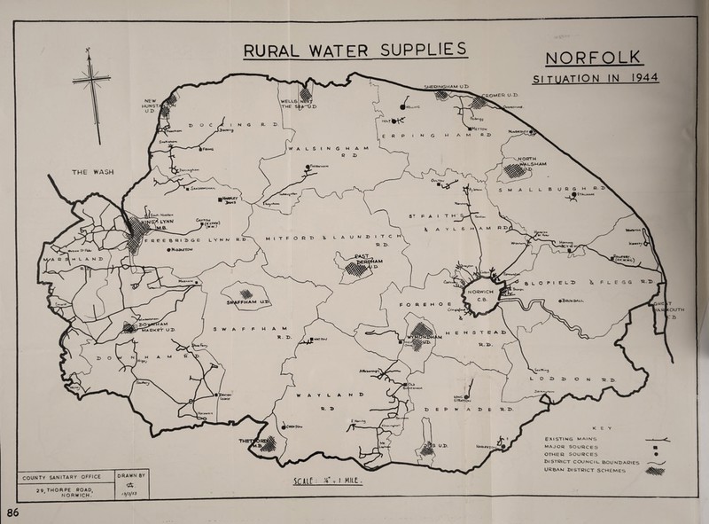 [Me t tow o D NORTH jjWalSHAM Faicrwham ikfliri WASH OvlTOk/ Soui*> Wootfc*-* IG? LYNN 8v«ton Gaytou NORWICH •Brumoall. PFHAM UD’ m|0i_6 8i/«kfnmaia LONG STSattom HA9i_r*7cw RURAL WATER SUPPLIES NORFOLK NEW HUNST U D COUNTY SANITARY OFFICE 29 THORPE ROAD, NORWICH . js/ss SHEOINGHAM uD rower u r> EXISTING MAINS major sources OTHER SOURCES district council, boundaries urban district SCHEMES 86