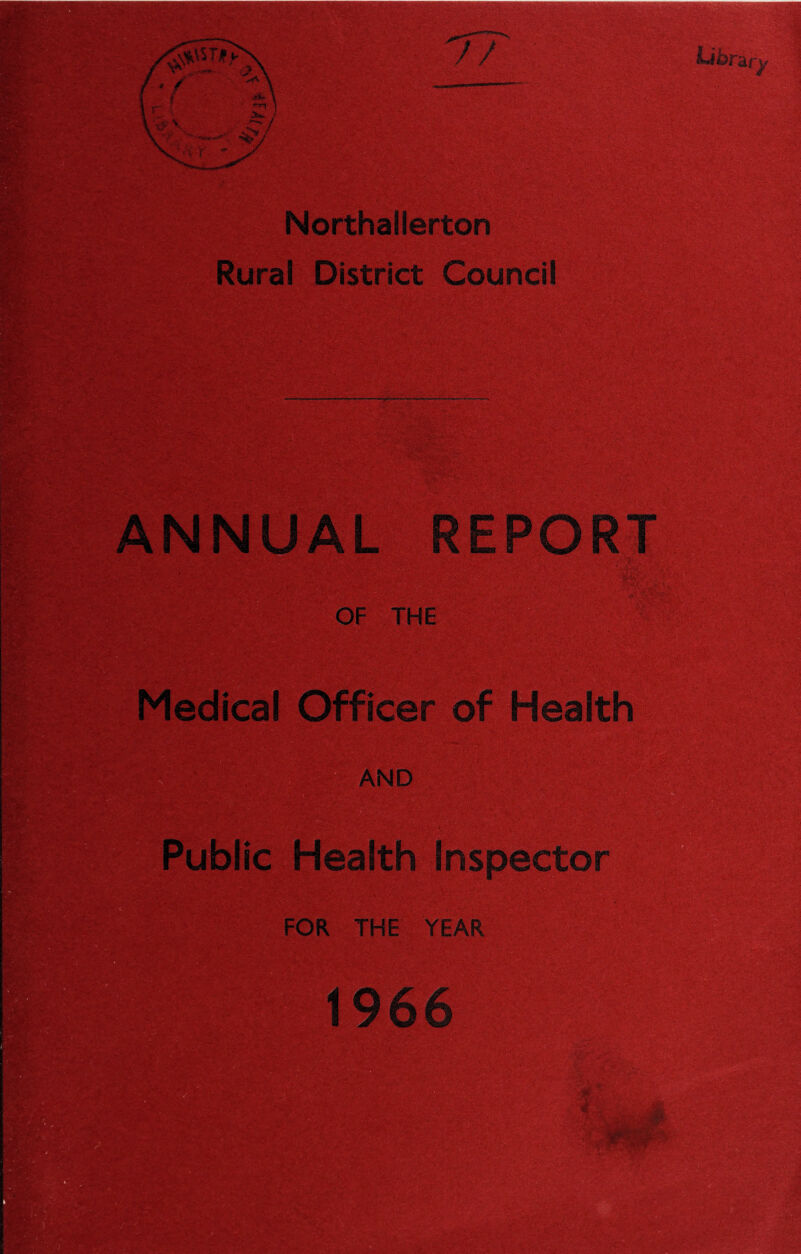 Northallerton Rural District Council OF THE FOR THE YEAR v