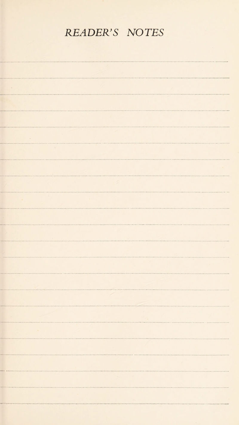 READER’S NOTES