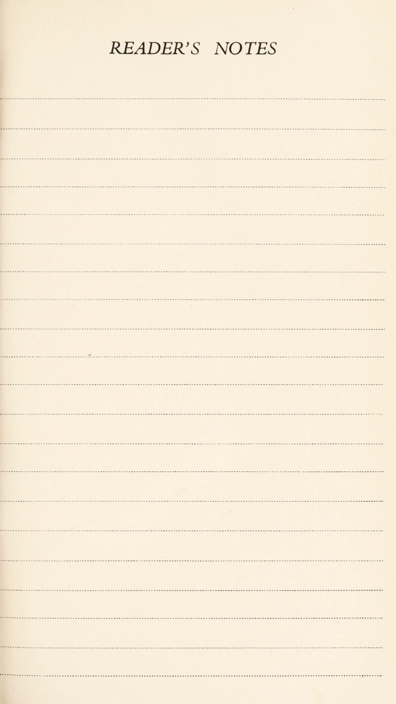 READER’S NOTES