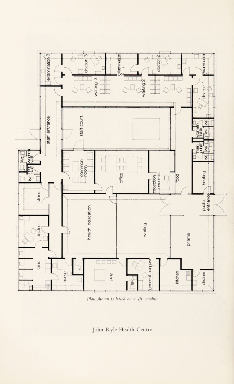 Plan shown is based on a 4ft. module John Ryle Health Centre