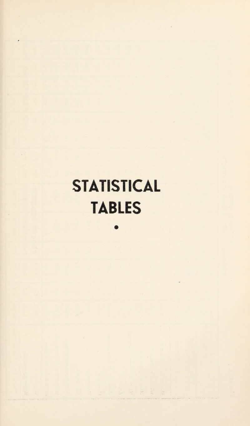 STATISTICAL TABLES